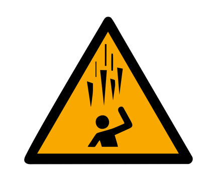 ISO 7010 W039 Falling Cce Warning Safety sign, Overhead Hazard Symbol vector design and illustration. 