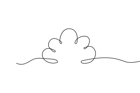 Cloud storage icon continuous one line drawing style  white background