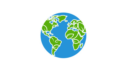 Obraz premium Earth Globe with Green Leaves.