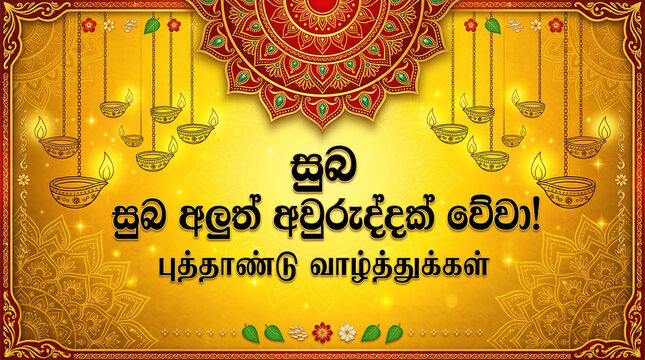 Happy Puthandu, Tamil New Year - Golden Suba Aluth Avuruddak Vewa Greeting