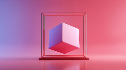 Modern Abstract 2D Graphic Design with Centered Minimalist Vector Art Focal Point on Vibrant Background