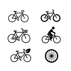 Obraz premium Bicycle Icons Set: City, Mountain, Commuter, Cyclist, Eco, Wheel