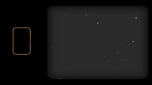 A captivating vintage overlay uses classic 8 mm projector film reels, showcasing erratic white dust, flickering scratches, and an illuminated orange sprocket hole set against a stark black background