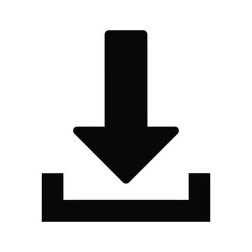 Down arrow icon positioned above a horizontal bar with two small vertical extensions