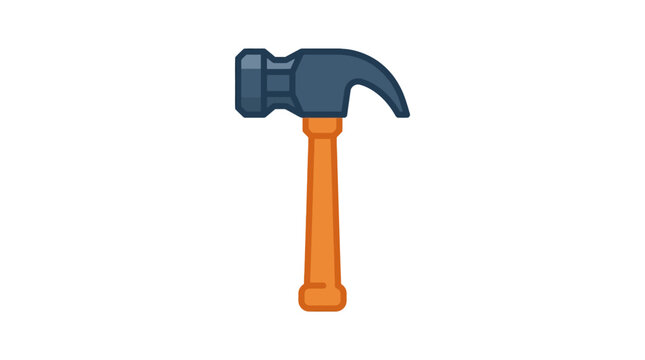 Hammer with orange handle and head.