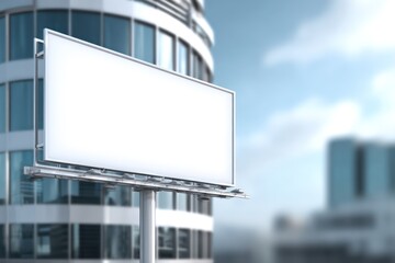 Obraz premium Modern business center with white billboard mockup