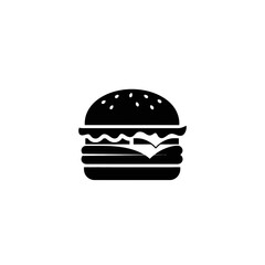 Fototapeta premium black silhouette of a hamburger on white background