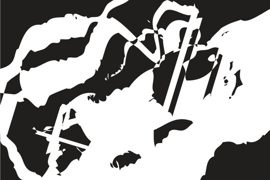 Abstract black and white portrait a striking high contrast facial representation