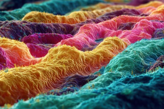 Spiral shaped spirillum bacteria under microscope view