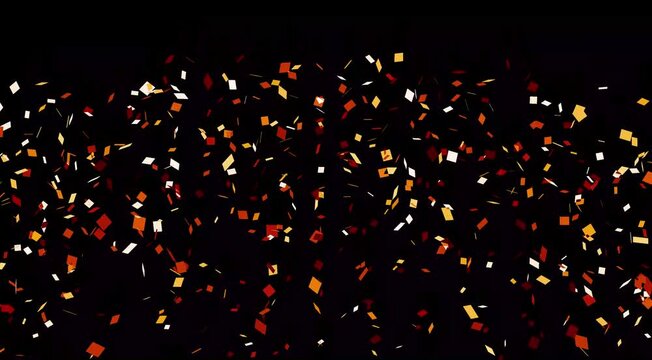 3D animation of exploding confetti Silver Explosion White BG High-Quality 4K Confetti Animation on Black Background - Party, Celebration & Event Footage for Professional Video Projects