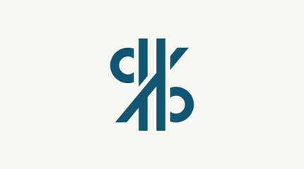 Obraz premium Abstract Logo Design with Lettering on Cream Background