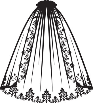 Elegant wedding veil logo with lace floral patterns and delicate embroidery for bridal fashion design