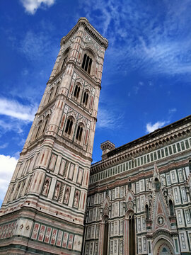 Giotto's Campanile, the freestanding bell tower of the Cathedral of Santa Maria del Fiore in Florence, Italy