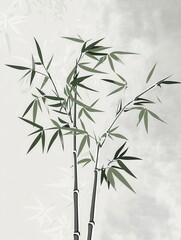 Obraz premium Elegant Bamboo Painting