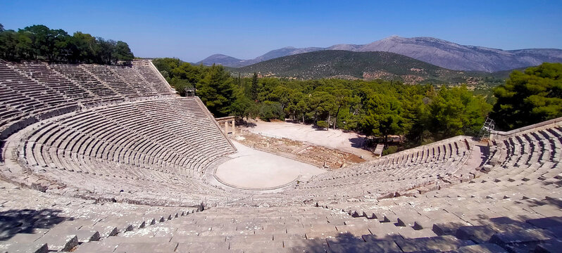 Ancient theatre of Epidaurus in Greece, famous for its architecture and acoustics