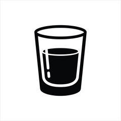 Shot Glass Filled With Liquid Vector Icon Minimalist Barware Detail Isolated on white background © MasudaMaya
