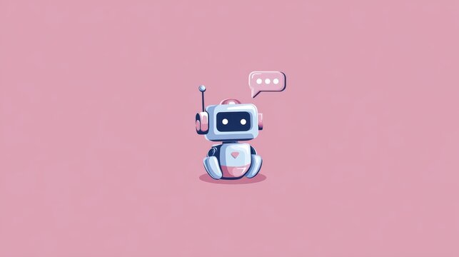 Cute chatbot robot icon with speech bubble