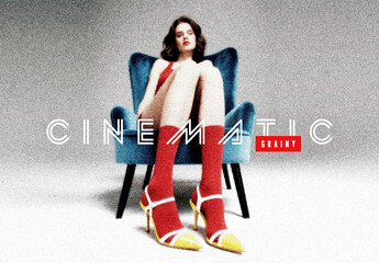 Cinematic Grainy Photo Effect Mockup