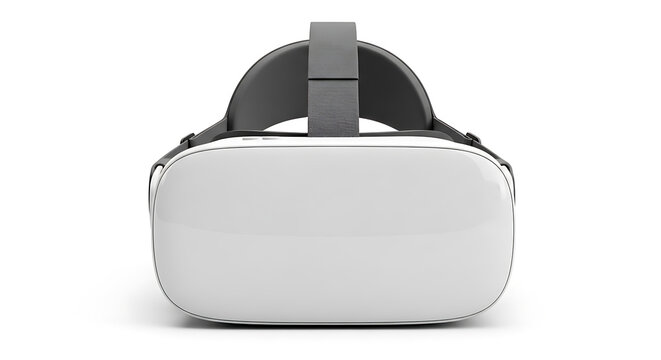 White VR headset mockup, blank spaces for text
