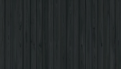 Seamless dark wooden plank texture in black charcoal tones. Elegant vertical vector background for interiors, branding, packaging, and modern design projects with natural wood grain detail. © Bediha Duru Öksüz