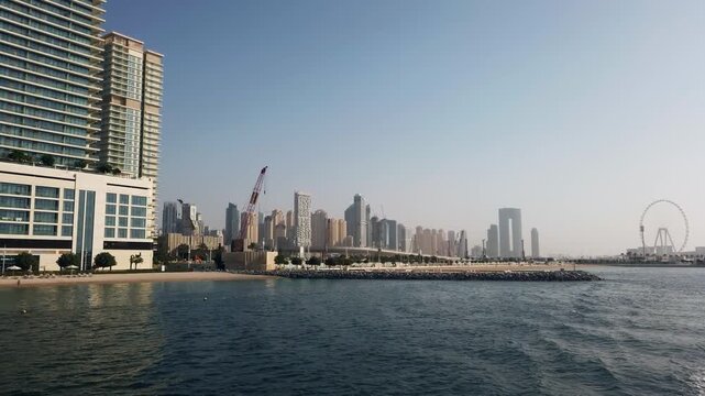 Dubai Marina Sail POV: Modern Skyline, JBR Beach & Ain Dubai Ferris Wheel