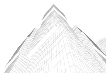 Fototapeta premium abstract buildings, architectural drawing 3d