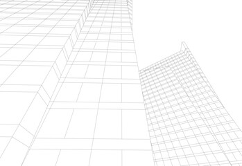 Fototapeta premium abstract buildings, architectural drawing 3d