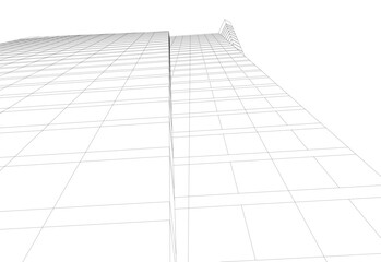 Naklejka premium abstract buildings, architectural drawing 3d