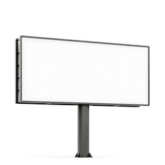 Fototapeta premium Large Blank Billboard on a Single Pole Against a Stark White Background.