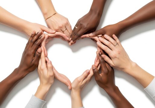 Hands intertwined forming a heart shape symbolizing unity and togetherness