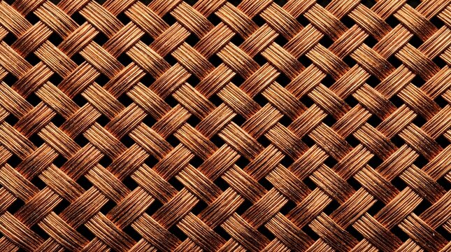 Woven texture pattern in brown color, detailed material background dilution refrigerator, cryostat, cryogenic hardware, quantum cooling system, millikelvin background, copy space
