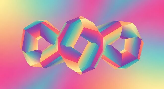 Mesmerizing abstract background featuring impossible geometry and vibrant shifting colors creating a powerful optical illusion effect, infinite, colorful, visual paradox