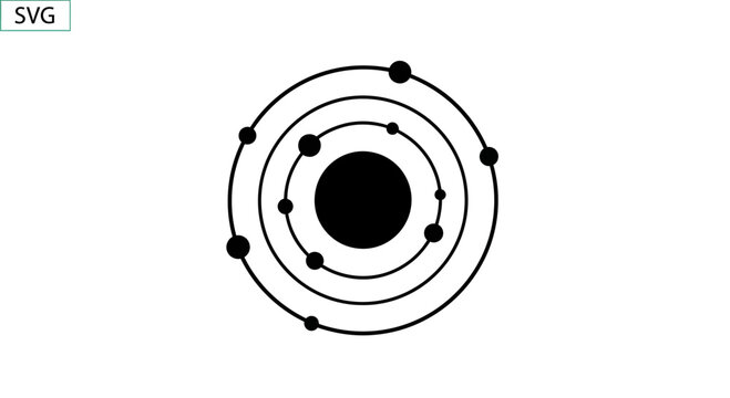 Atom Model Illustration - Science, Chemistry, Physics, Nucleus, Electrons