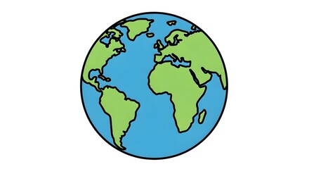 Fototapeta premium Child's drawing of earth a simple representation of our planet