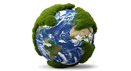 Fototapeta premium Earth covered in lush greenery a symbol of environmental sustainability