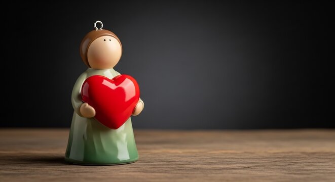 붉은 마음 안은 인형, 따뜻한 질감 표현