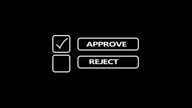 Choices between right and wrong symbols concept on the transparent background. Yes or No decisions, crisis decision making. Motion graphics of approve or reject concept. 4k video animation
