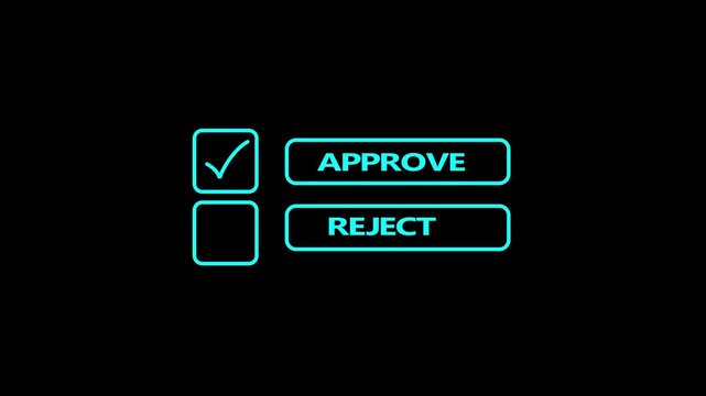 Choices between right and wrong symbols concept on the transparent background. Yes or No decisions, crisis decision making. Motion graphics of approve or reject concept. 4k video animation
