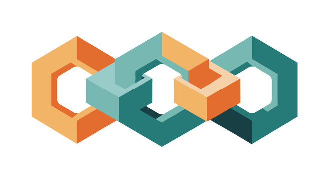 An abstract illustration of three interconnected geometric shapes, symbolizing unity, collaboration, and a strong, unbreakable bond.