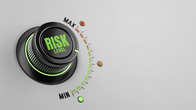 Risk Level Meter Showing movement from Low Level to High Level