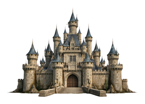 PNG Majestic fairytale castle illustration.