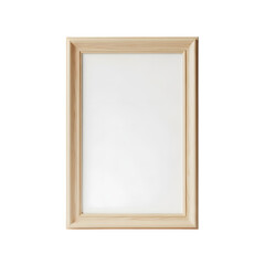Obraz premium A light brown wooden picture frame on a transparent background, empty and ready for a photo