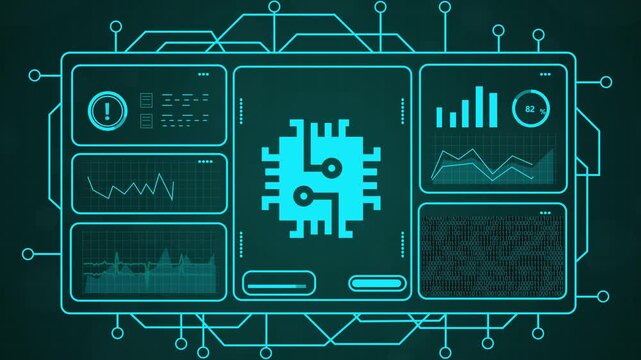 4k futuristic technology circuit board animation with glowing blue data flow motion