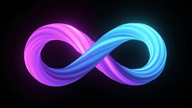 Mesmerizing Neon Infinity Symbol Loop | Glowing Blue & Pink Abstract Animation