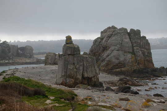 Magnifique paysage de la c&ocirc;te bretonne - Plougrescant Bretagne France