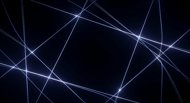 Glowing blue lines, neon connections, futuristic network, abstract background