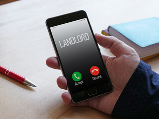 Tenant communication, rent issues, Incoming call from landlord on smartphone about rent increase,...