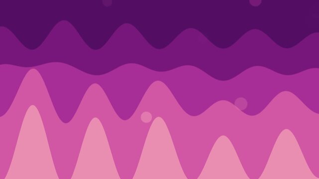 Pink and purple undulating liquid waves and rising bubbles abstract background animation