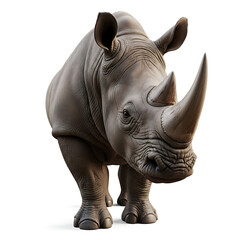 Fototapeta premium Close-up of a majestic rhinoceros with a prominent horn, full body view