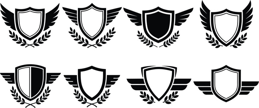 Emblems and crests for global soccer championship design elements for sports teams and international tournaments